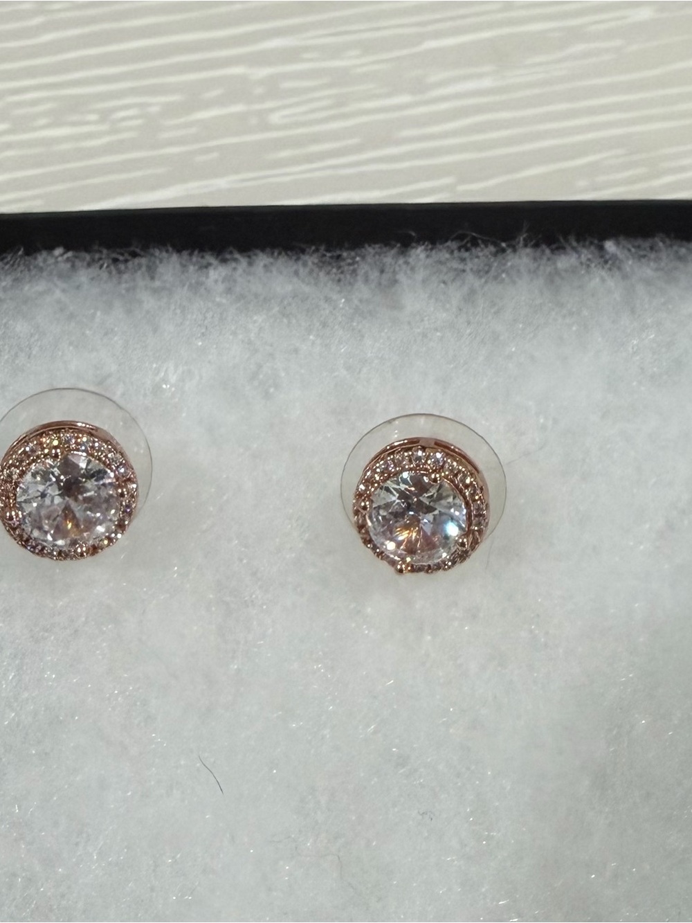 Rose Gold Crystal Halo Stud Earrings